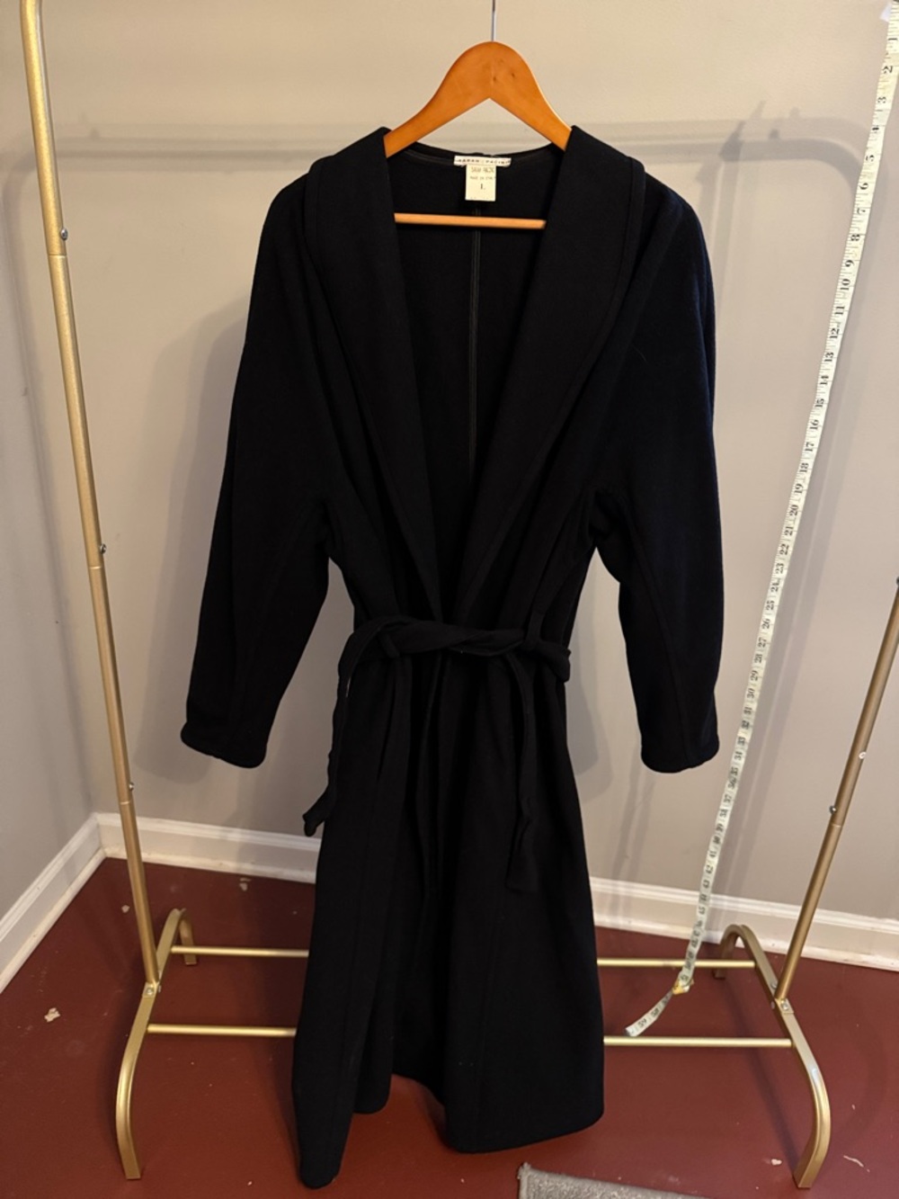 Vintage Sarah Puccini Women's Black Robe Coat with Belt